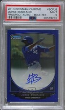 2013 Bowman Chrome Prospects Blue Refractor Jorge Bonifacio PSA 9 MINT Auto g6p