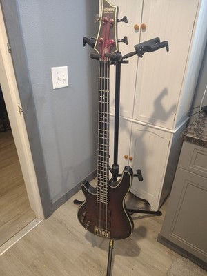 Schecter Hellraiser Extreme-4 Left-Handed Bass Guitar Satin Crimson Red Burst
