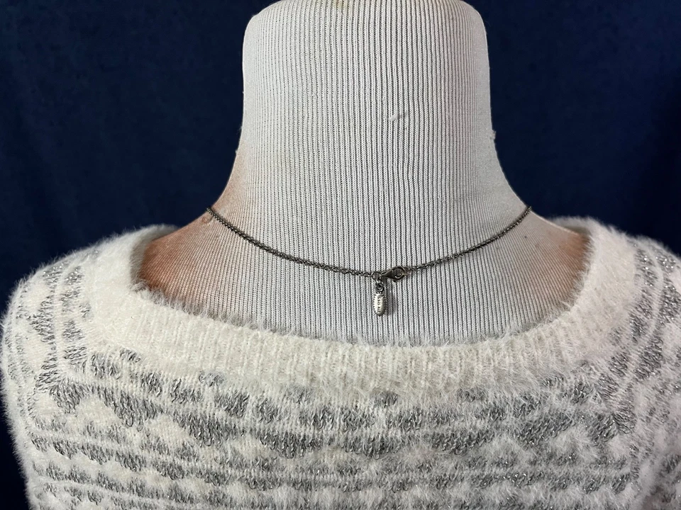 16英寸潘多拉项链-黑玛瑙心形吊坠-925纯银ALE — 第 2/4 张图片