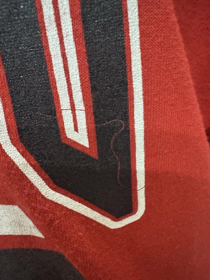 Vintage Chicago Bulls Shirt Adult Large Red NBA Trench USA Single Stitch 90s - Image 2 of 4