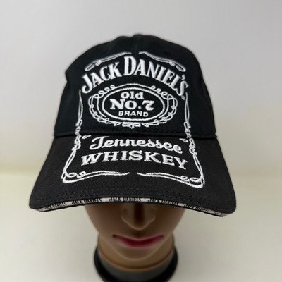 Jack Daniels Old No 7 Hat Cap Black White Embroidered Whiskey Adjustable Mens