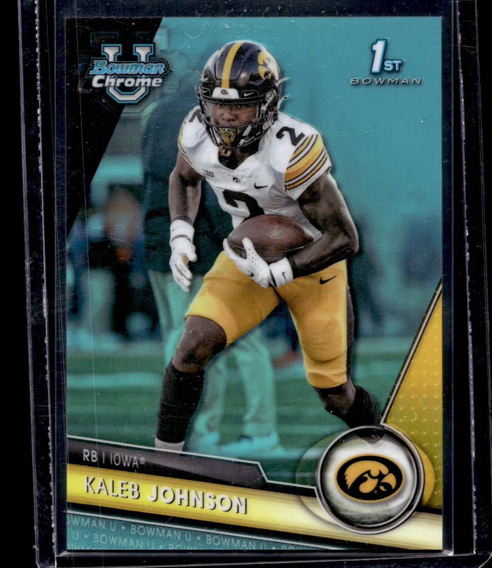 2023 Bowman University Chrome #61 Kaleb Johnson Aqua Refractor #/299