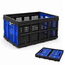 Collapsible Storage Crate, Heavy Duty Foldable Plastic Storage Bin, Stackable...