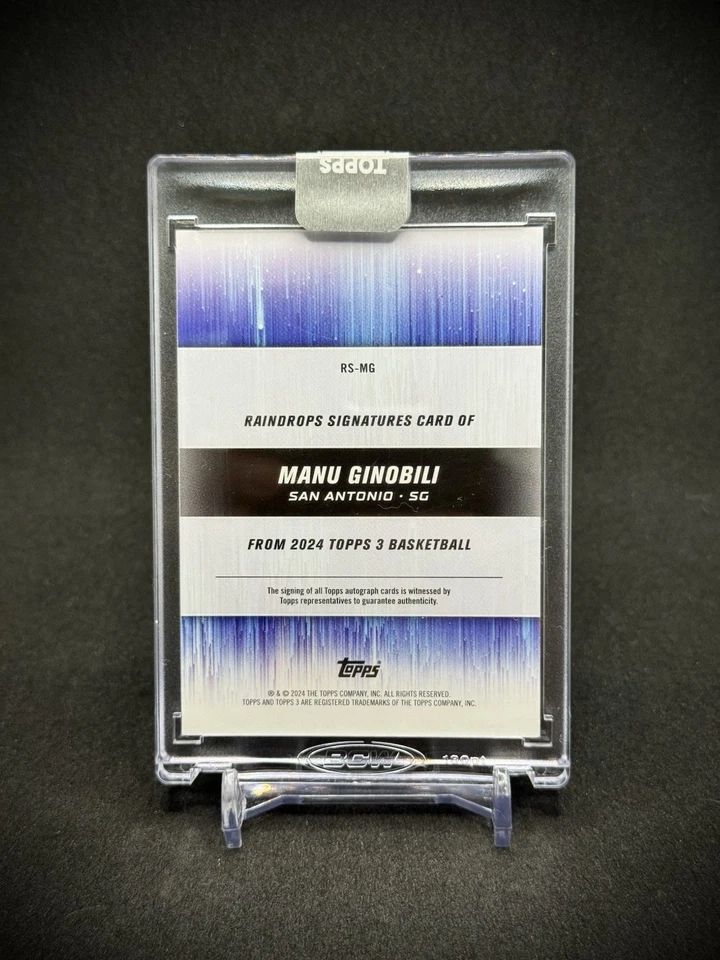 Manu Ginobili 2023-24 Topps 3 Rain Drops Signatures On Card Auto /20 SSP Sealed - Image 3 of 3