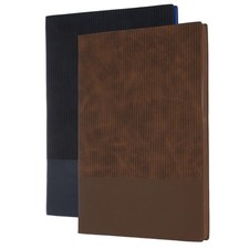 2Pack Hardcover Leather Lined Note Book, 100 Pages 8.3x5.7" A5, Brown/Blue