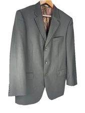 NWOT Caravelli Blazer Men Suit Coat Jacket 42R 3 Button Superior 150s Black