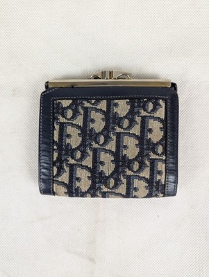 Vintage CHRISTIAN DIOR Trotter Blue Monogram Canvas & Leather