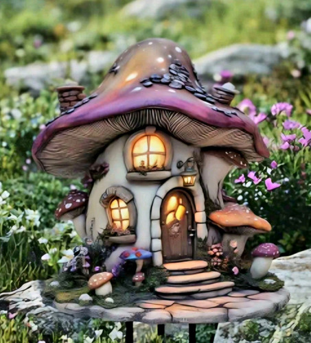 Gnome Tree House Sign For Garden, Lawn or Planter, Acrylic With Stake - Picture 5 of 16