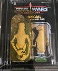 1984 Last 17 Amanaman carded Star Wars GRADED CAS 70 UNPUNCHED with Vintage Coin