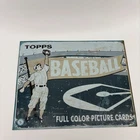 Topps Baseball Sign 1954 Full Color Cards Metal Tin 16x12.5 Blue Vintage Style