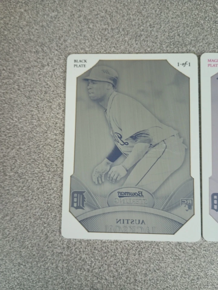 Lote de placas de impresión Topps Bowman Sterling Austin Jackson 2010 1/1 RC (2) Foto 3 de 4