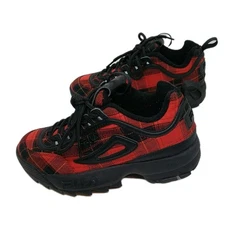 Fila Women's Disruptor 2 Sneakers Size 6 Plaid Red Black Athletic Shoes Nice!