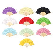 10Pcs Painting Folding Fans Blank Bamboo Wooden DIY Fans for Kids Decoration