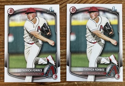 Patrick Forbes Rookie Card Lot of 2 2025 1st Bowman Draft Arizona Diamondbacks