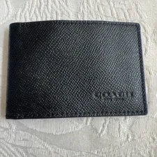 AUTHENTIC COACH MENS BLACK WALLET INSERT  NEW UNUSED PEBBLE FINISH