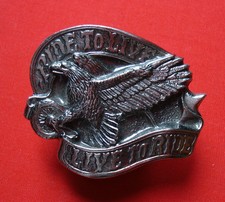 Vintage Motorcycle Belt Buckle "Ride to Live live to Ride"