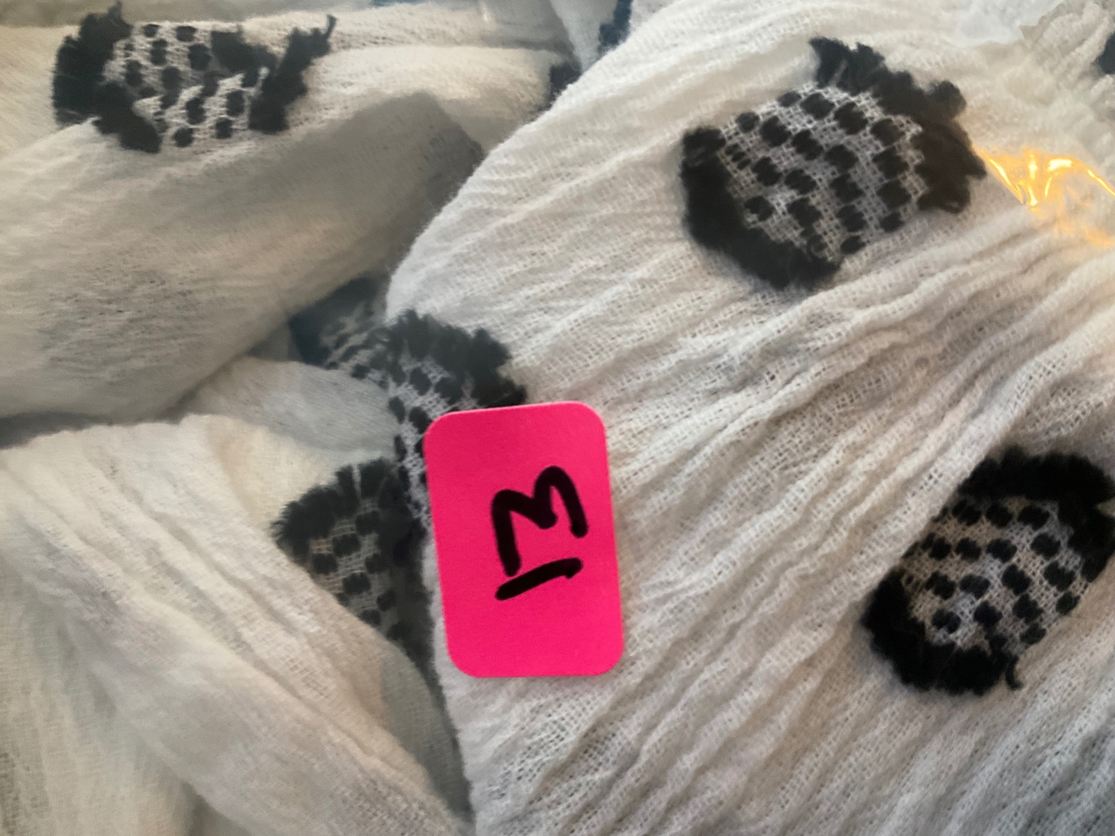 LOFT Black White Patterned Square Neck Short Puff… - image 7