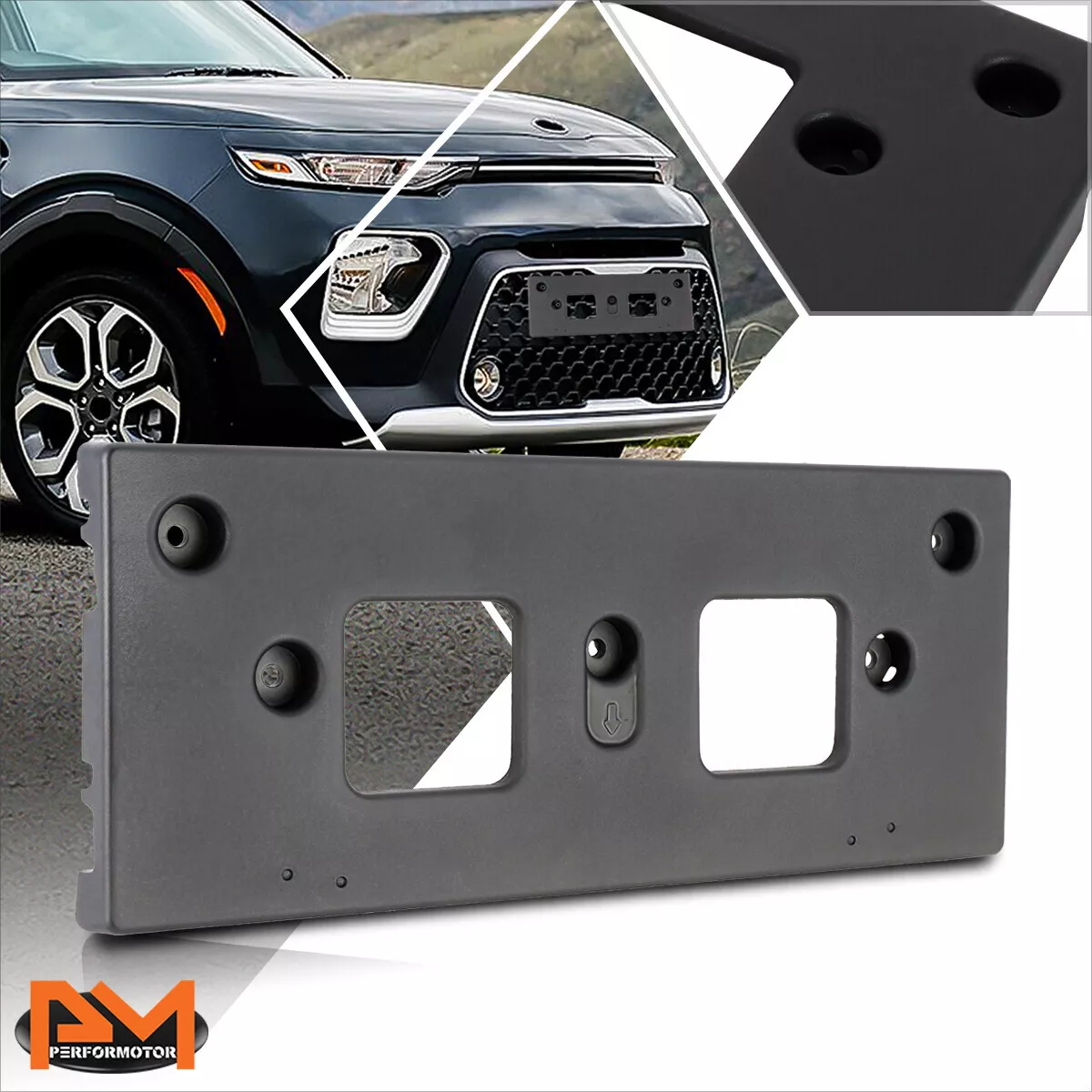 For 20-21 Kia Soul Front Bumper Tow Hook License Plate Mounting Bracket  Holder