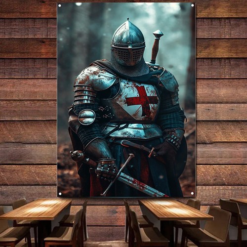 Knights Templar Wall Art Posters Wall Hanging Flag Banner Home Decor ...