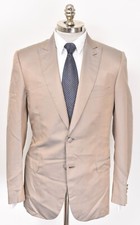 NWT BRIONI Bracciano Glossy Taupe Pure Silk Peak Lapel Sport Coat 40 R EU 50