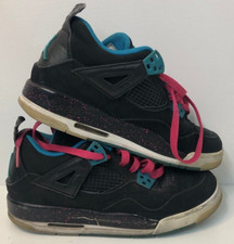 Nike Air Jordan 4 IV Retro GS Black Vivid Pink Size 5.5Y Sneakers 487724-019 Kid