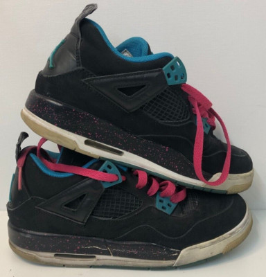 Nike Air Jordan IV Retro GS Black Vivid Pink Size Sneakers  487724-019 Kid