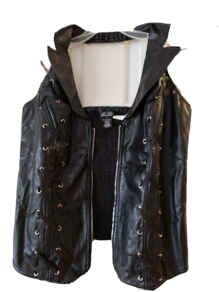 アウターその他 Fallett FALLETT FA2405KT04GR Plus Size Faux Leather Alter Back Vest Jacket, Size 1X | eBay