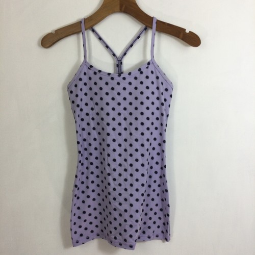Lululemon Womens Power Y High Noon Purple Lilac Black Dot Tank Top Size 4 - Picture 8 of 8