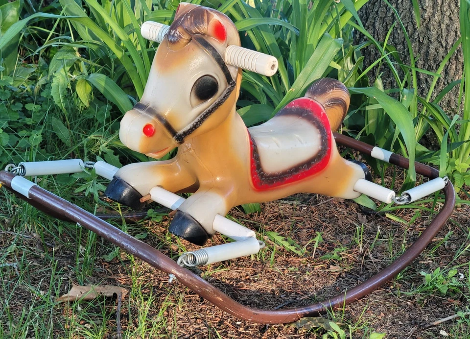 Vintage 1950’s Spring Mount Rocking Horse Blow Mold 28” L 16”x 16” CLEAN VG RARE - Image 3 of 4