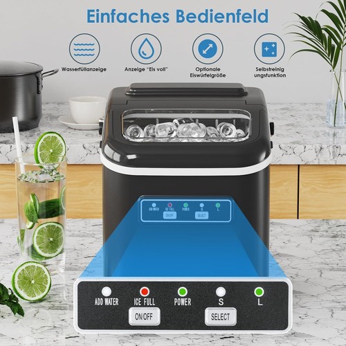 Eiswürfelmaschine Eiswürfelbereiter Icemaker Ice Maker Machine 2 Eiswürfel-Größe - Afbeelding 17 van 19