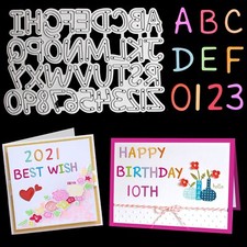 Alphabet Letters and 0-9 Numbers Metal Cutting Dies, Stencils Die Cuts for Ca...