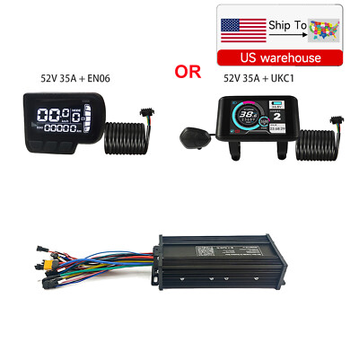 E-Bike 36V 48V 52V 35A Sine Wave Controller+EN06/UKC1 Display for 1500W Motor