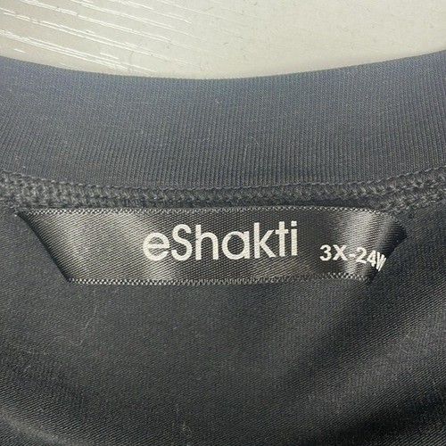 eShakti Colorblock Pullover T-Shirt Midi Dress Pockets Lagenlook Green Black 3X - Picture 5 of 6