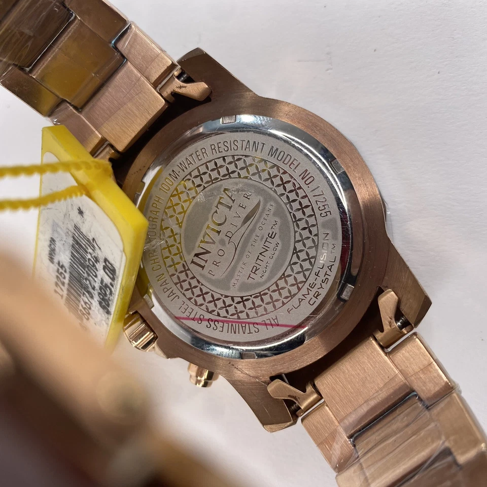 Reloj Invicta 17255 45 mm para hombre Pro Diver acero inoxidable fibra de carbono oro rosa Foto 4 de 4