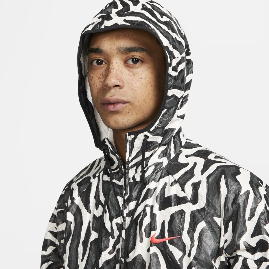 Nike Sportswear Trend Printed Zip Jacket Sz M Anthracite Black