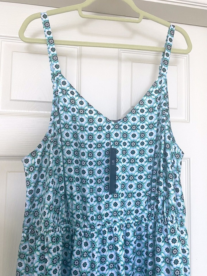 Marks & Spencer Collection Strappy Maxi Sun Dress Floral Green Mix UK