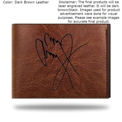 Custom Engraved JIMMY PAGE AUTOGRAPH Leather Bifold Wallet - Color Choices