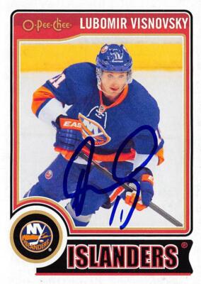 Lubomir Visnovsky autographed Hockey Card New York Islanders 2014 O-Pee ...