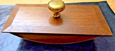 Antique Ink Blotter - wooden with brass handle – Desk Ink Blotter-GREAT SHAPE!!!