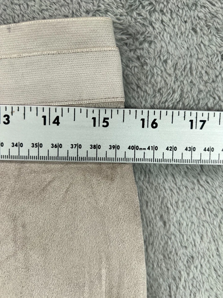 ELIE TAHARI Mujer Mediano Alto Imitación Gamuza Leggings Pantalones Beige Pull On 30X30 Foto 4 de 4