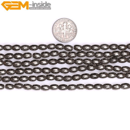 Natural Gray Pyrite Gemstone Loose Beads Olivary For Jewelry Making Strand 15"GI - Picture 19 of 39