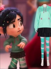 Wreck-It Ralph Vanellope von Schweetz Disfraz Juegos con disfraces Sudadera con capucha Falda Legging Mujeres