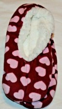 Ladies' Pink Hearts Cozy Fleece Slipper Socks  One Size