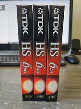 3 TDK Premium Quality HS 6 Hour VHS Video Cassette Factory Sealed T-120 New