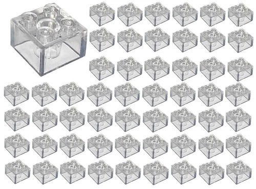 ☀️50x NEW LEGO 2x2 Trans-Clear Translucent Bricks #3003 BULK Parts City Building