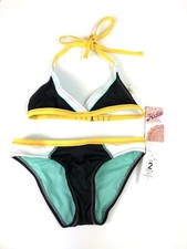 Hobie, Girl s Triangle Halter Bikini Top And Hipster Bikini Bottom Set, Size 8