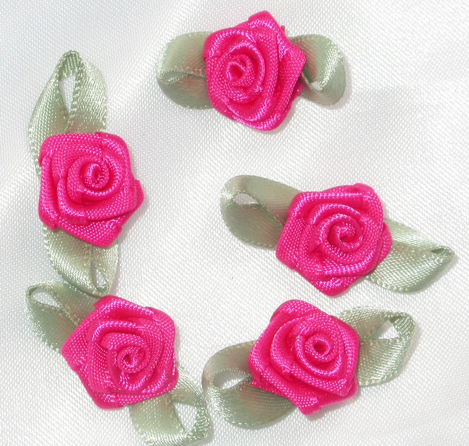 Polyester Satin Ribbon Roses 25 Pack - Lots of colors! USA STOCK ...