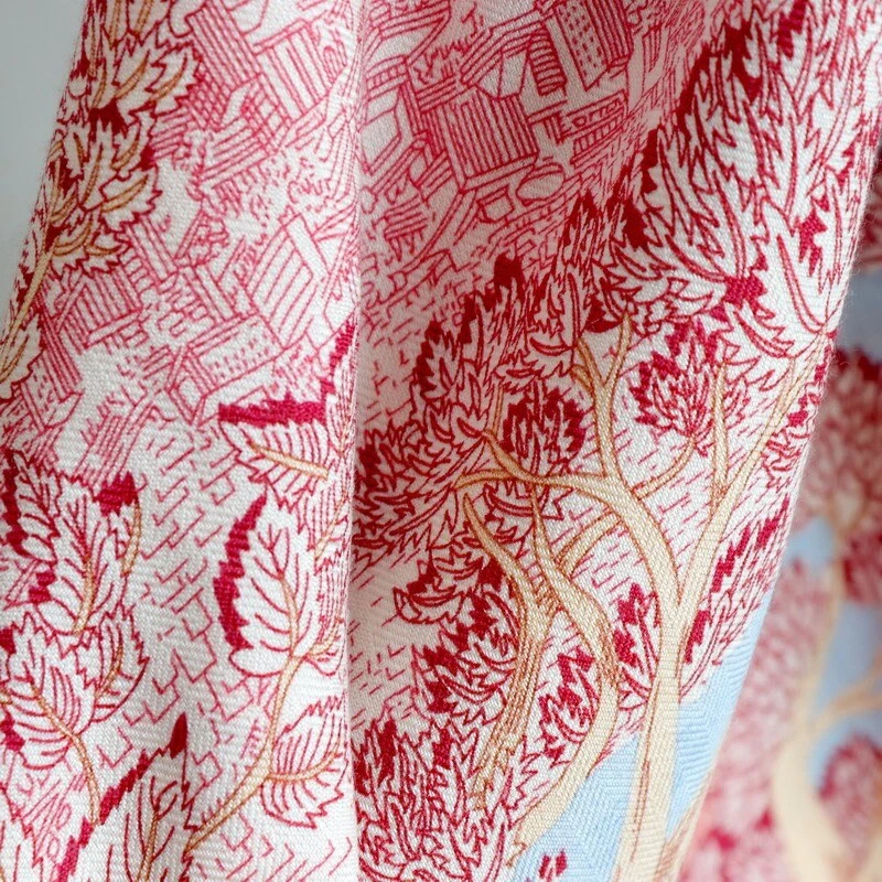 Sallys 70% Cashmere 30% Silk Wrap Scarf Nature Print Double Face Shawl 53" Pink - Image 3 of 4