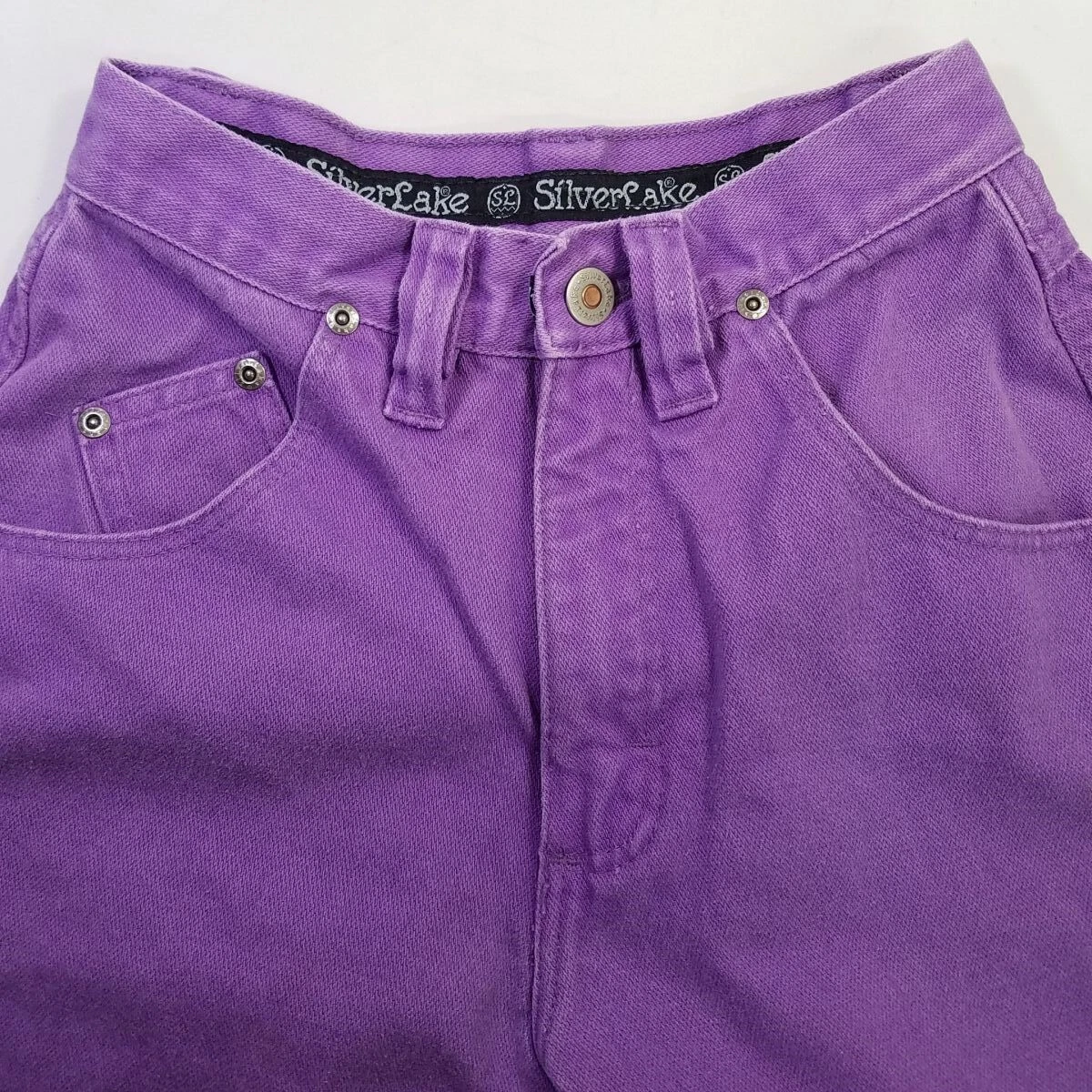 Womens Vtg Wrangler Silver Lake Jeans Purple High Waist Yoke Tag Size 1 2 USA
