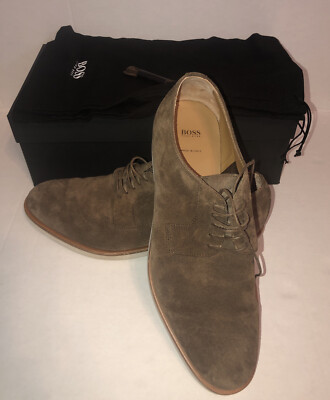 Hugo Boss Eden_Derb_sdun Beige/Khaki Suede Shoes w/ Shoe Bags \u0026 Extra Laces 9.5 - Beige